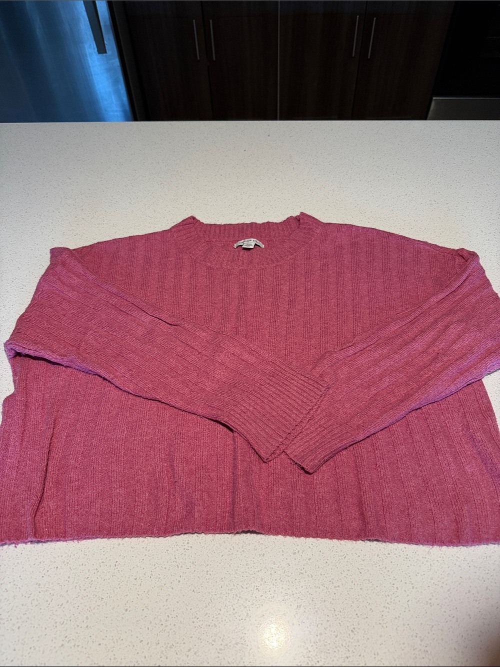 American Eagle Outfitters ladies Ribbed Crewneck Sweater in Pink